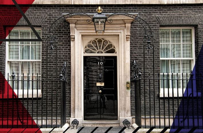 Picture of the front door of 10 Downing Street