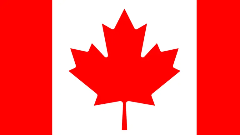 Canada flag with red maple leaf