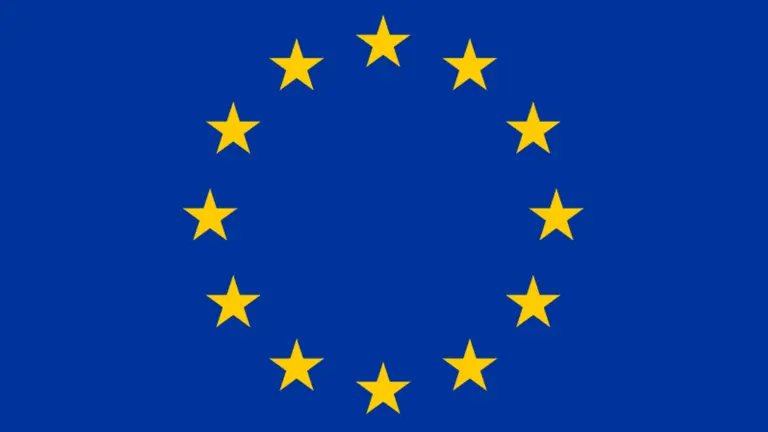 European Union flag with yellow stars on a blue background