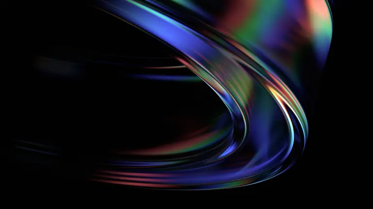 Colorful, abstract, wavy lines on a black background.