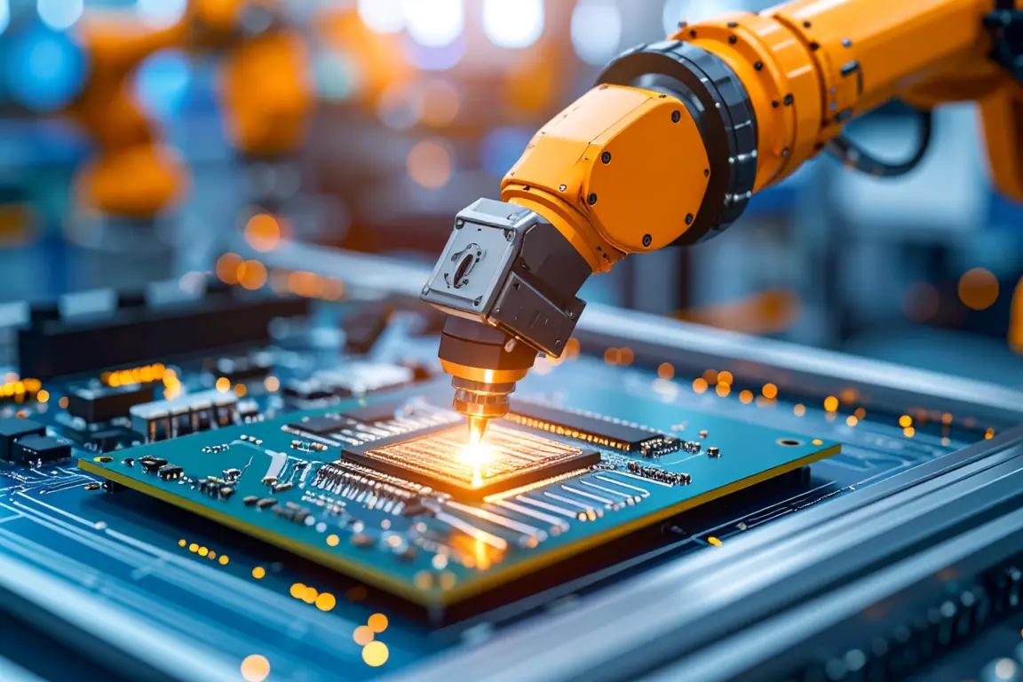 Robotic Arm building microchip