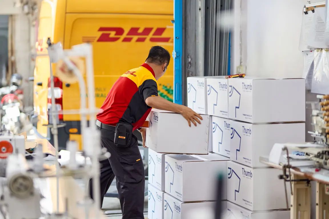 DHL Express collecting parcels