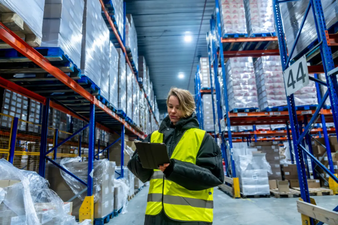 Manufacturing worker in warehouse