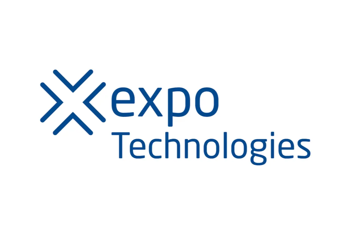 Blue logo with the text Expo Technologies