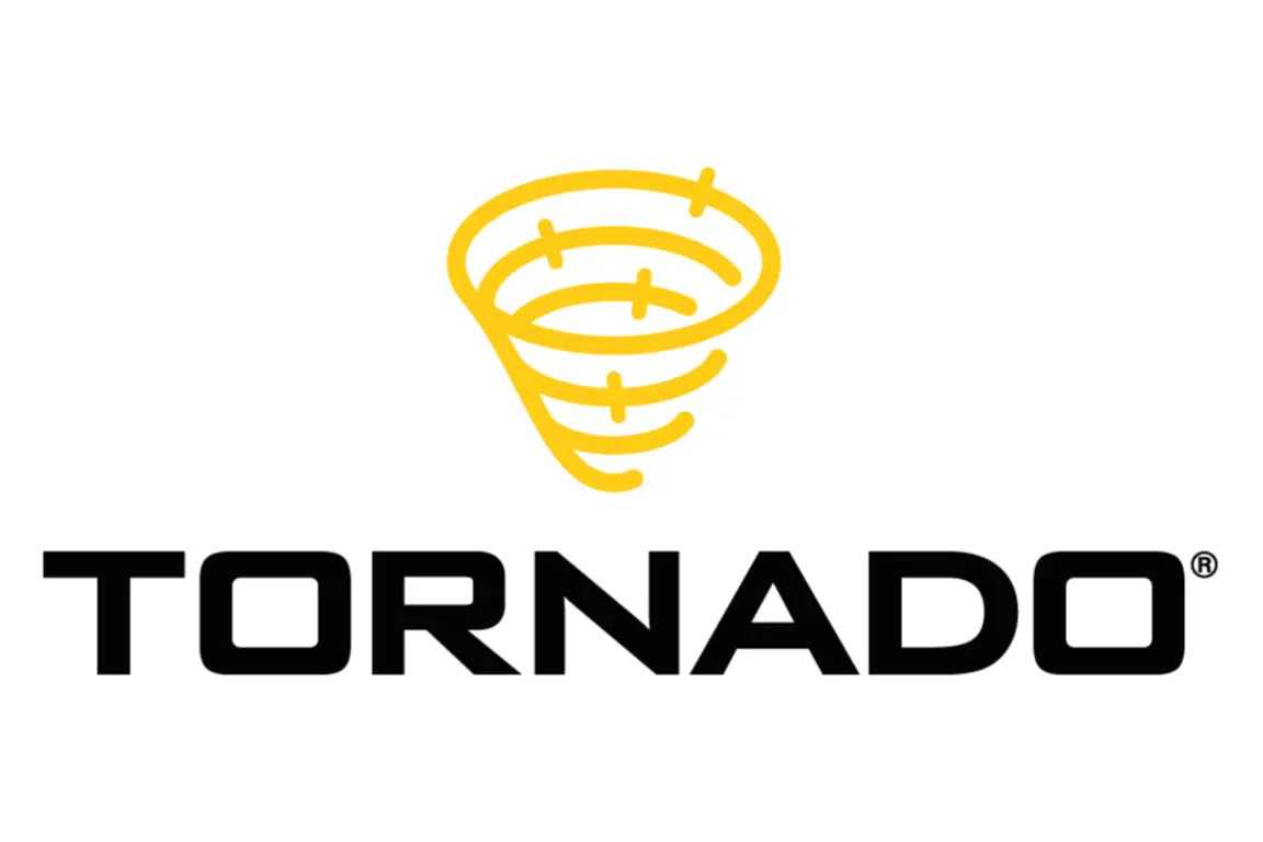 The Tornado logo features a yellow funnel with a series of concentric circles inside.