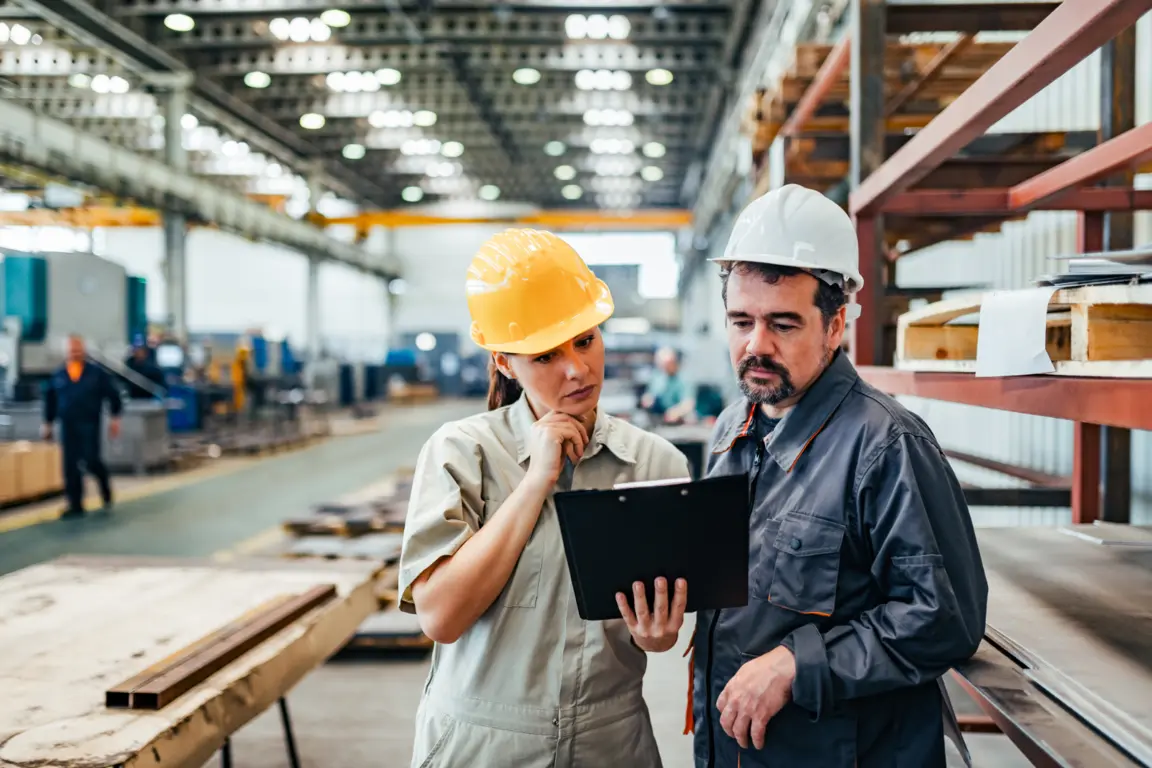 Manufacturers working in factory