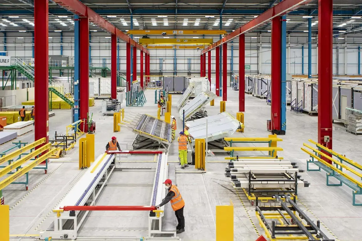 Factory line workers
