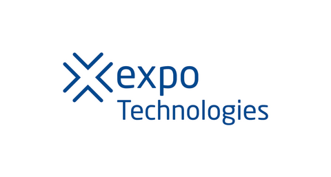 Blue logo with the text Expo Technologies