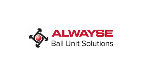Alwayse Ball Unit Solutions logo, featuring a red circle and a black arrow pointing to the right.