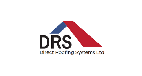 Logo for Direct Roofing Systems Ltd with a triangular roof design in red, blue, and white.