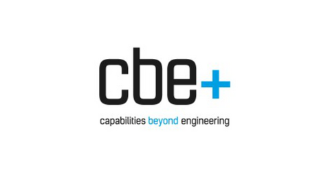 CBE Plus logo: black text CBE with a blue plus sign and tagline below.