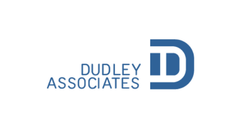 Dudley Associates logo features the word "DUDLEY" in uppercase blue font and "ASSOCIATES" in lowercase blue font.