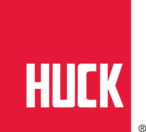 Red background with "HUCK" in white capital letters