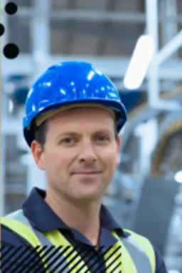 Man wearing hardhat and high vis vest