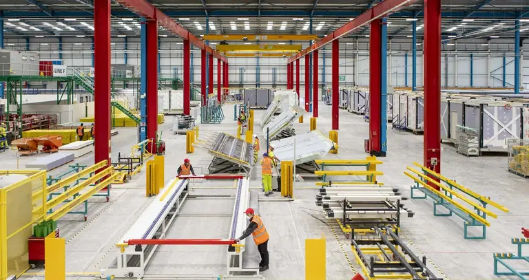 Factory line workers